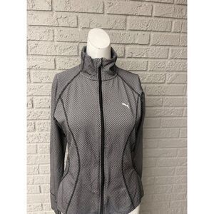 Puma Women Sport Long Sleeve Zip Front Shirt Size M